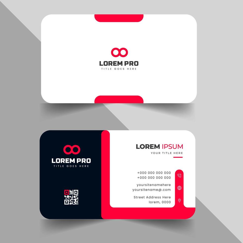 tarjeta de visita limpia simple y creativa moderna o plantilla de diseño de tarjeta de visita con formas únicas vector