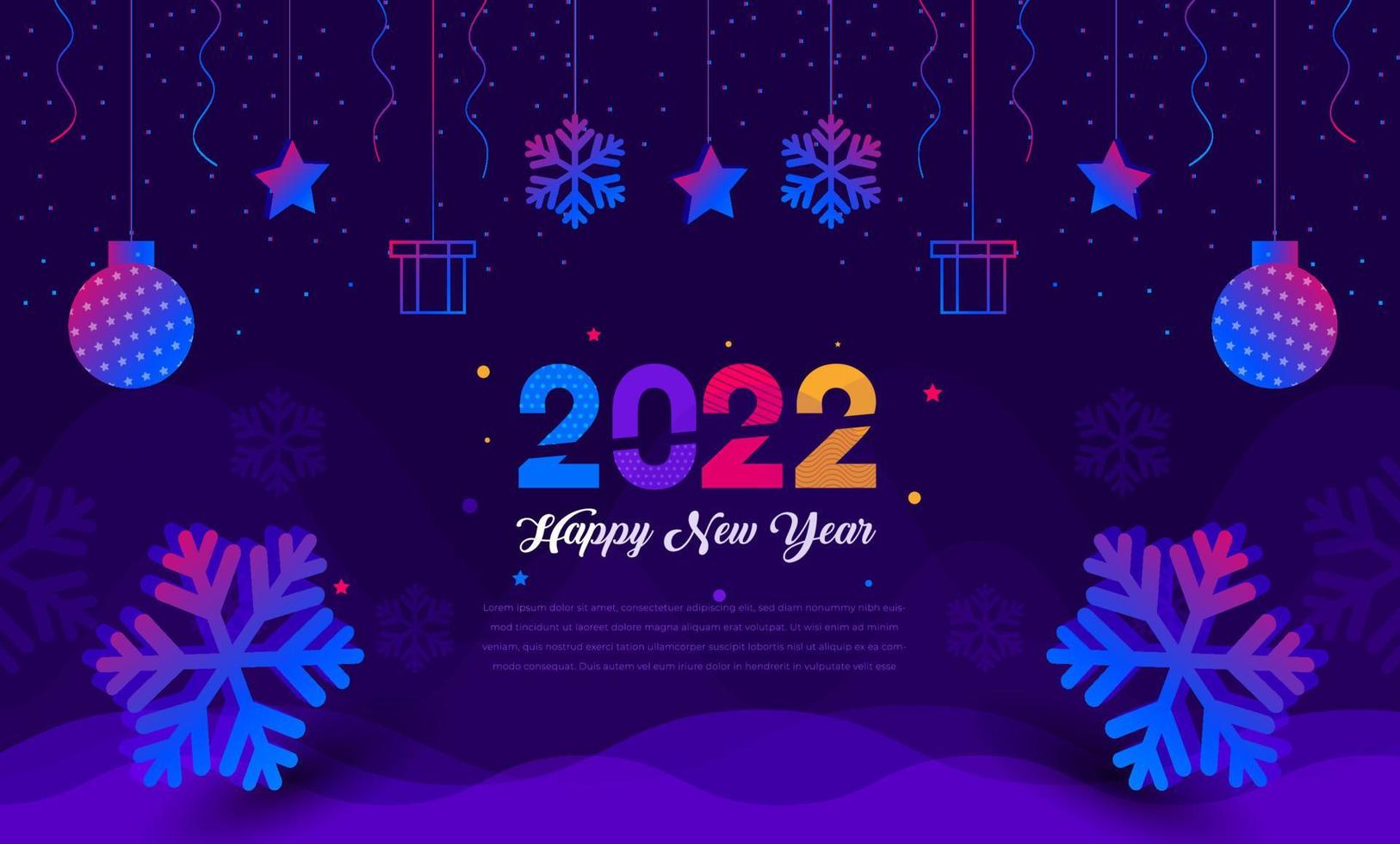 Happy New Year 2022 Background Template. vector