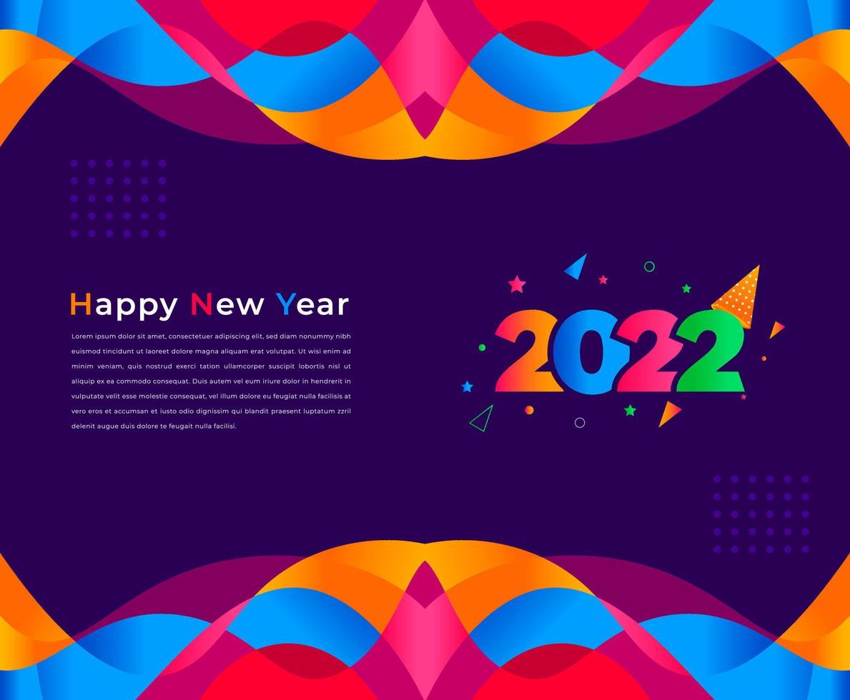 Happy New Year 2022 Background Template. vector