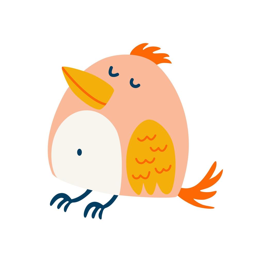 Funny Parrot. Exotic bird. Children's Cartoon Vector illustration for postcards, posters, designing children's clothing.