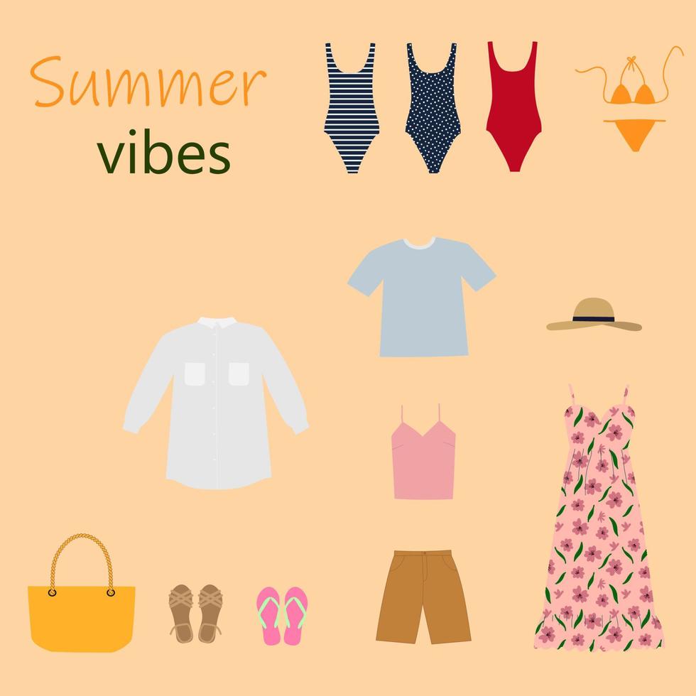 colección de ropa de verano femenina. ilustración de dibujos animados planos vectoriales. ropa de viaje con estilo, aislado sobre fondo blanco. boutique de moda. 7046190 Vector en Vecteezy colección de ropa de verano femenina. ilustración de dibujos animados planos vectoriales. ropa de viaje con estilo, aislado sobre fondo blanco. boutique de moda. 7046190 Vector en Vecteezy