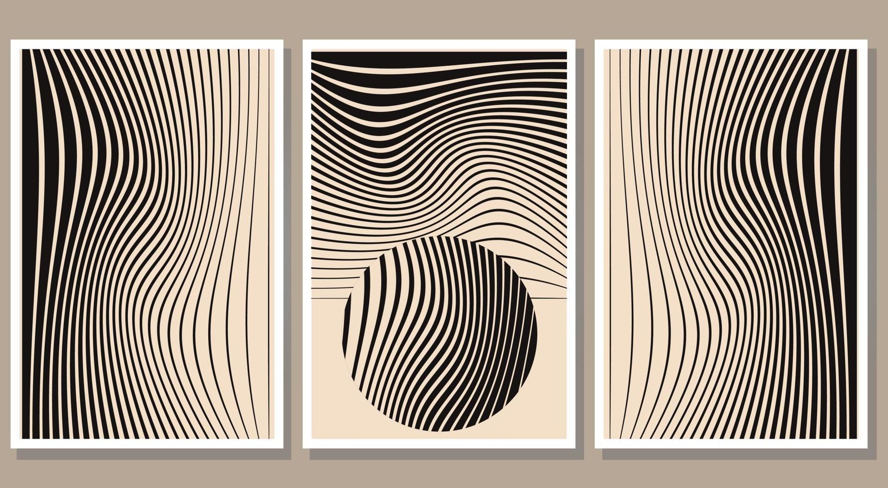 conjunto de ilustraciones minimalistas de formas de líneas abstractas. arte de pared de estética moderna vector