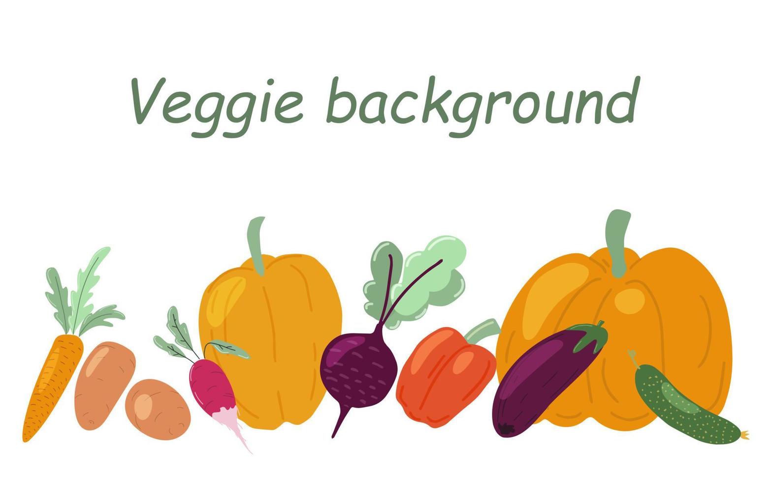 Natural vegetables background. Organic healthy vegetarian food vector