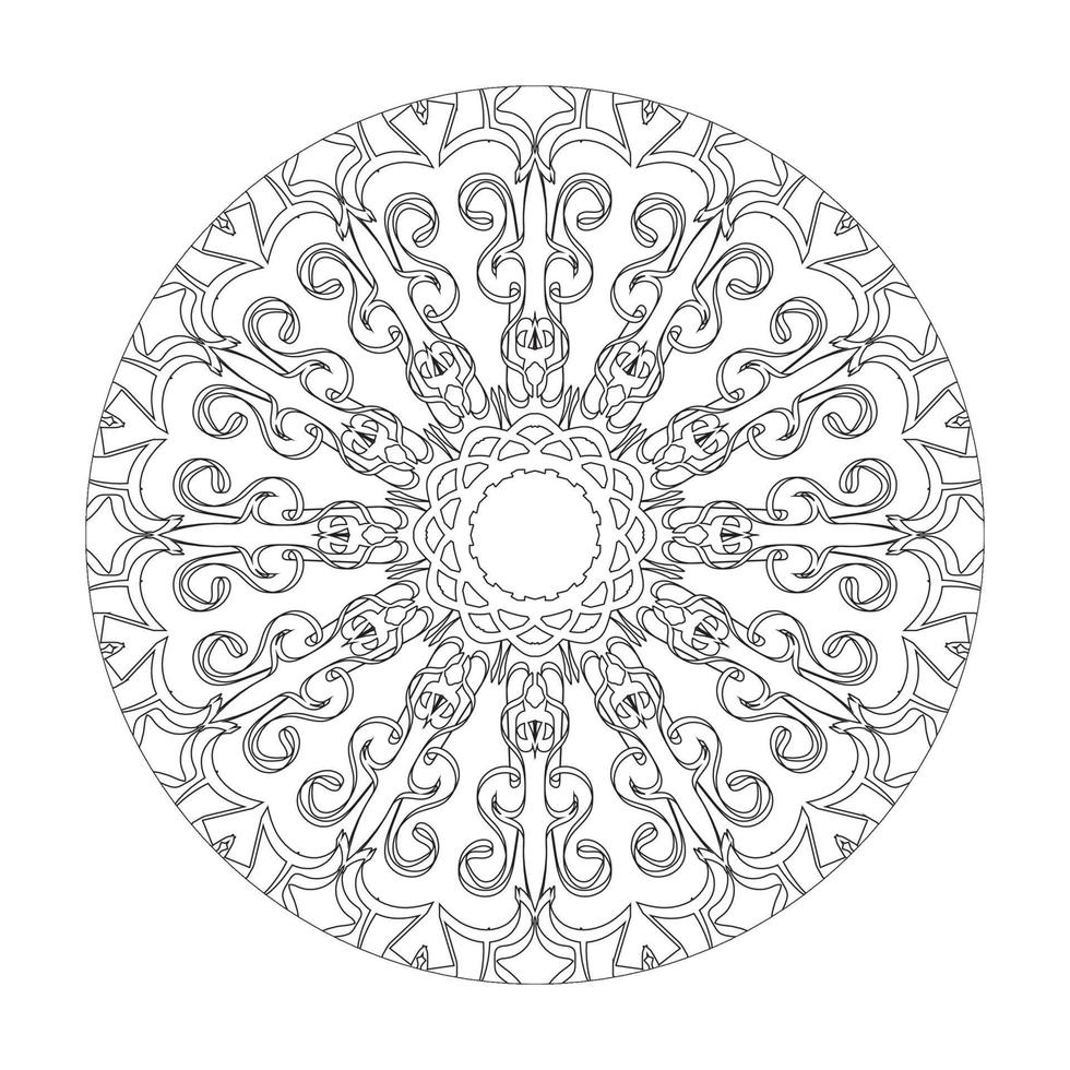Vector round abstract circle. Mandala style.