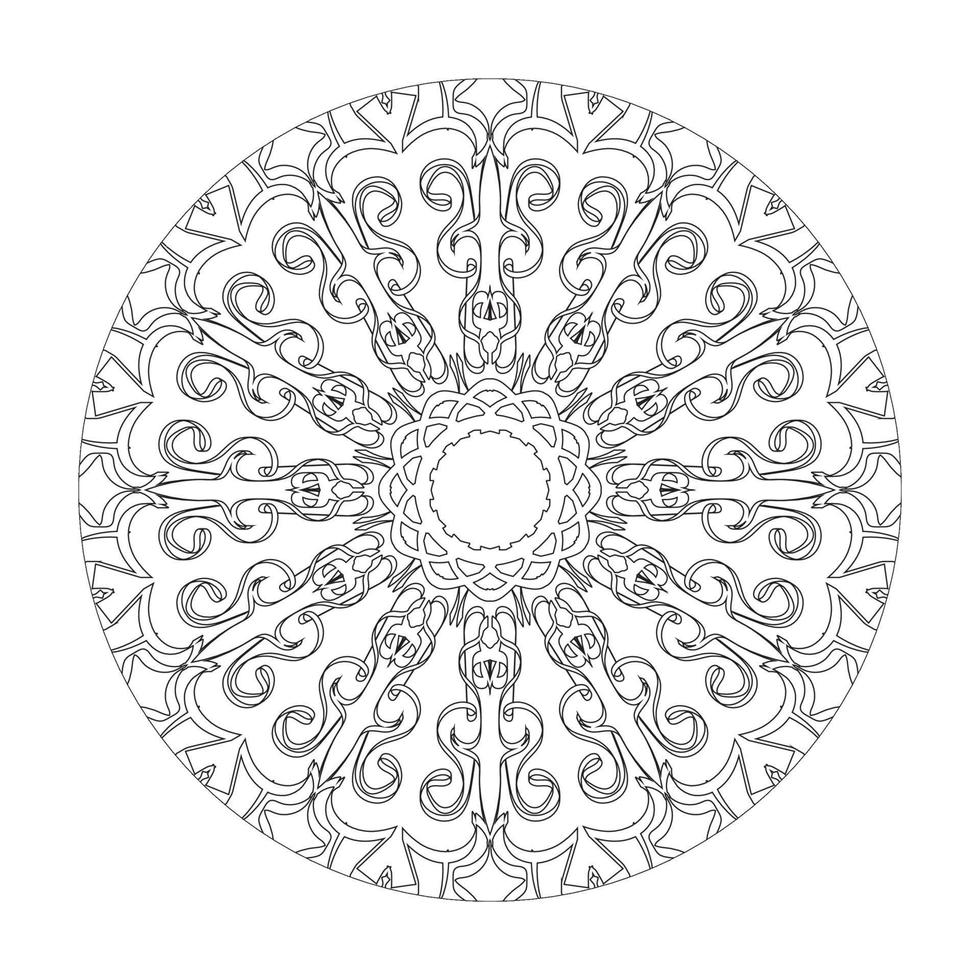 Vector round abstract circle. Mandala style.