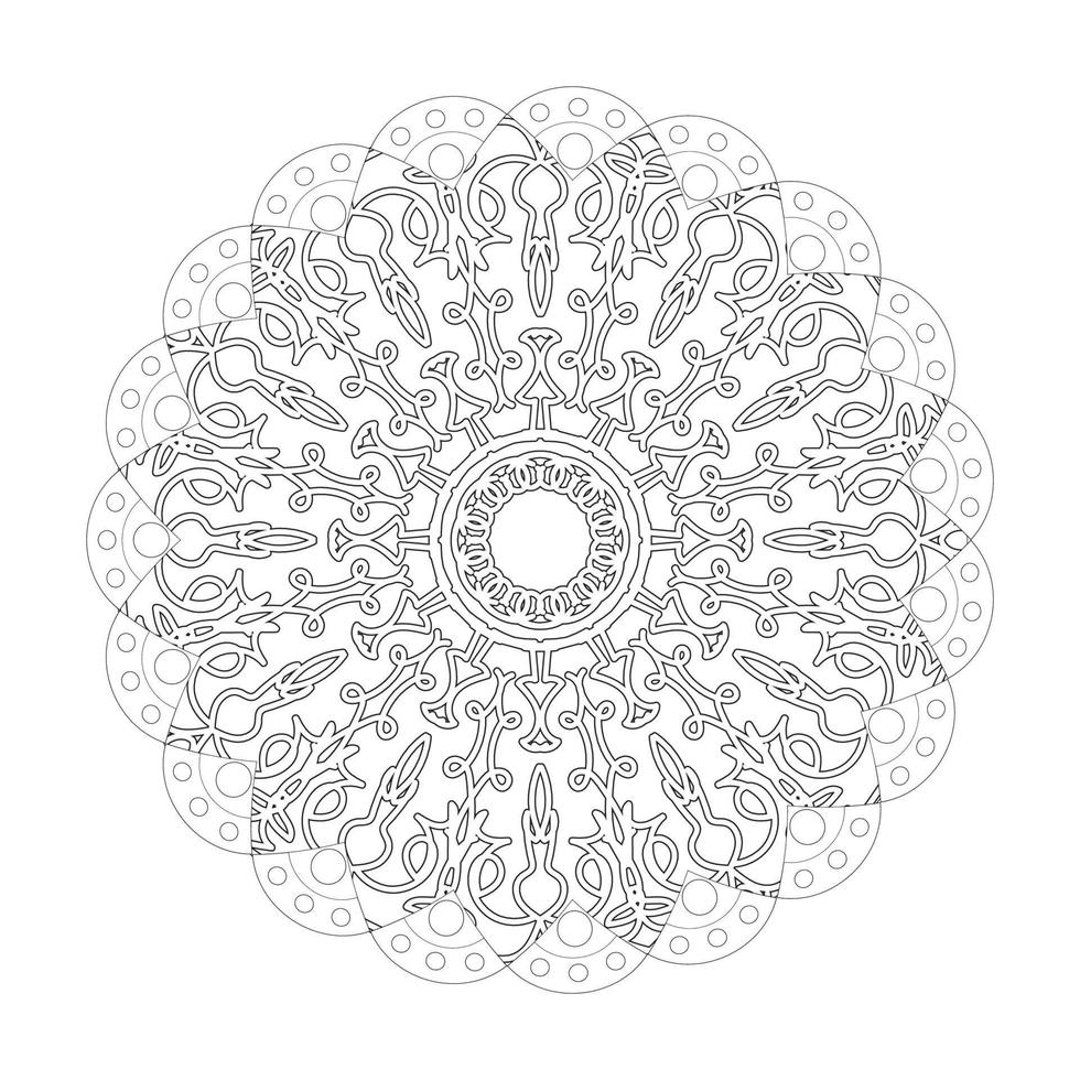 Vector round abstract circle. Mandala style.