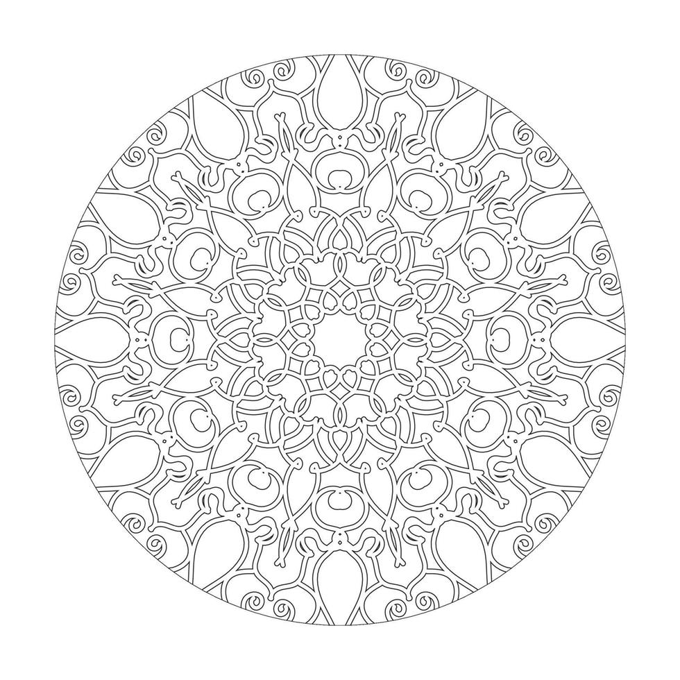 Vector round abstract circle. Mandala style.