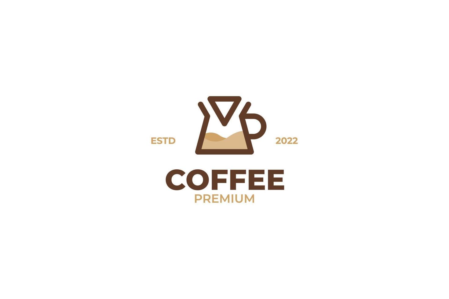 Flat coffee paper filter dripper logo design vector