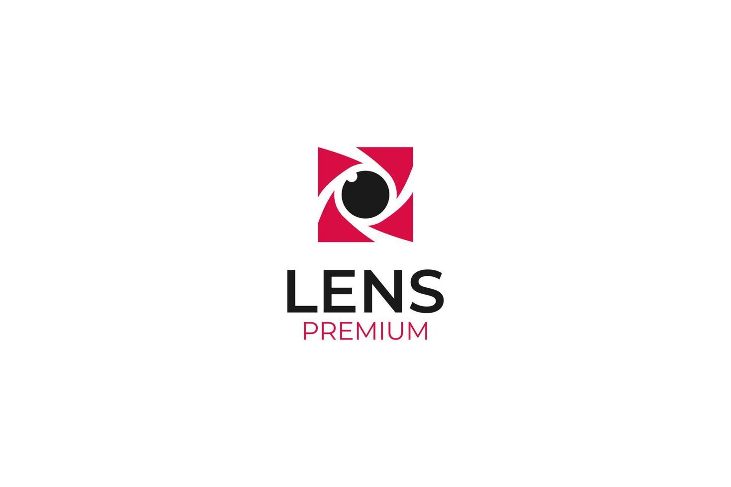 fotografía de logotipo de lente de cámara plana vector