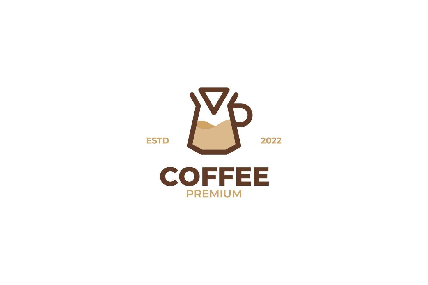 Flat coffee paper filter dripper logo design vector