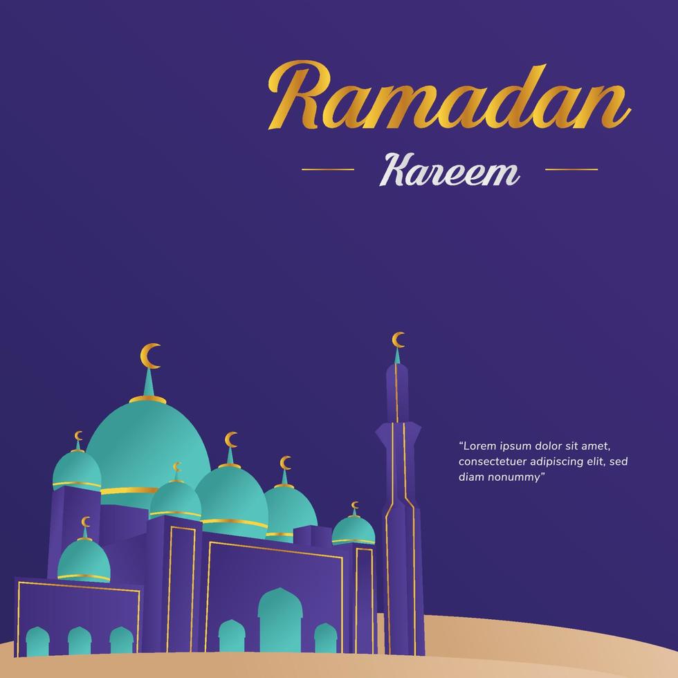 Gradient square ramadan kareem vector