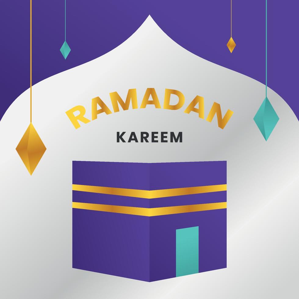 minimalista meca ramadan kareem plantilla vector