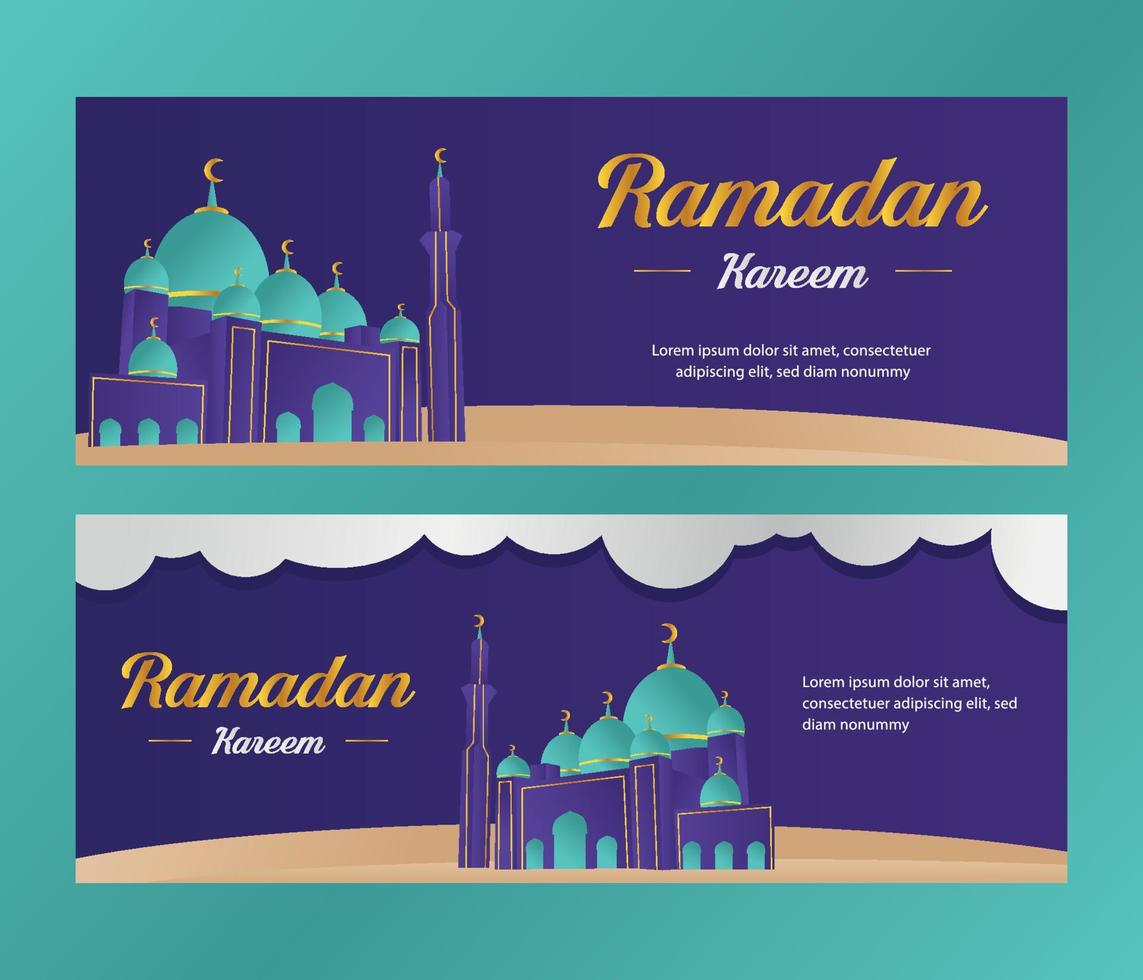 Creative banner ramadan kareem template vector