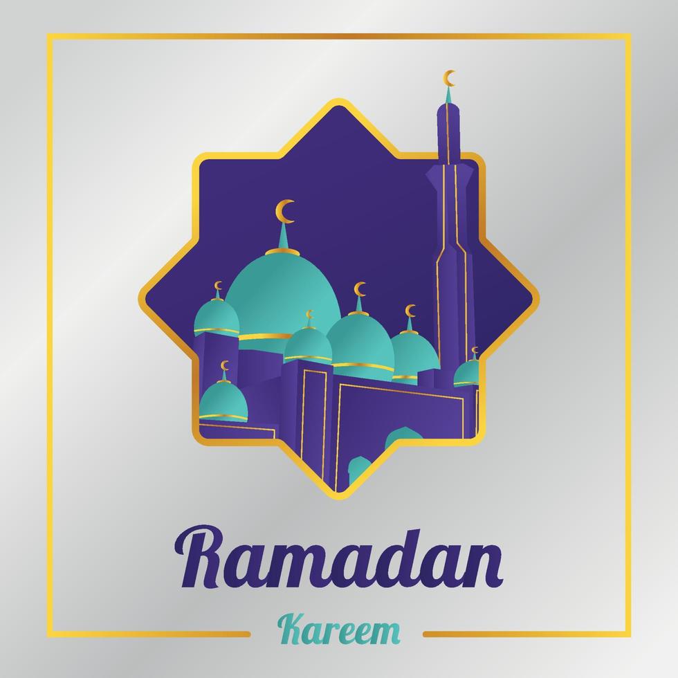 Mosque ramadan kareem template vector