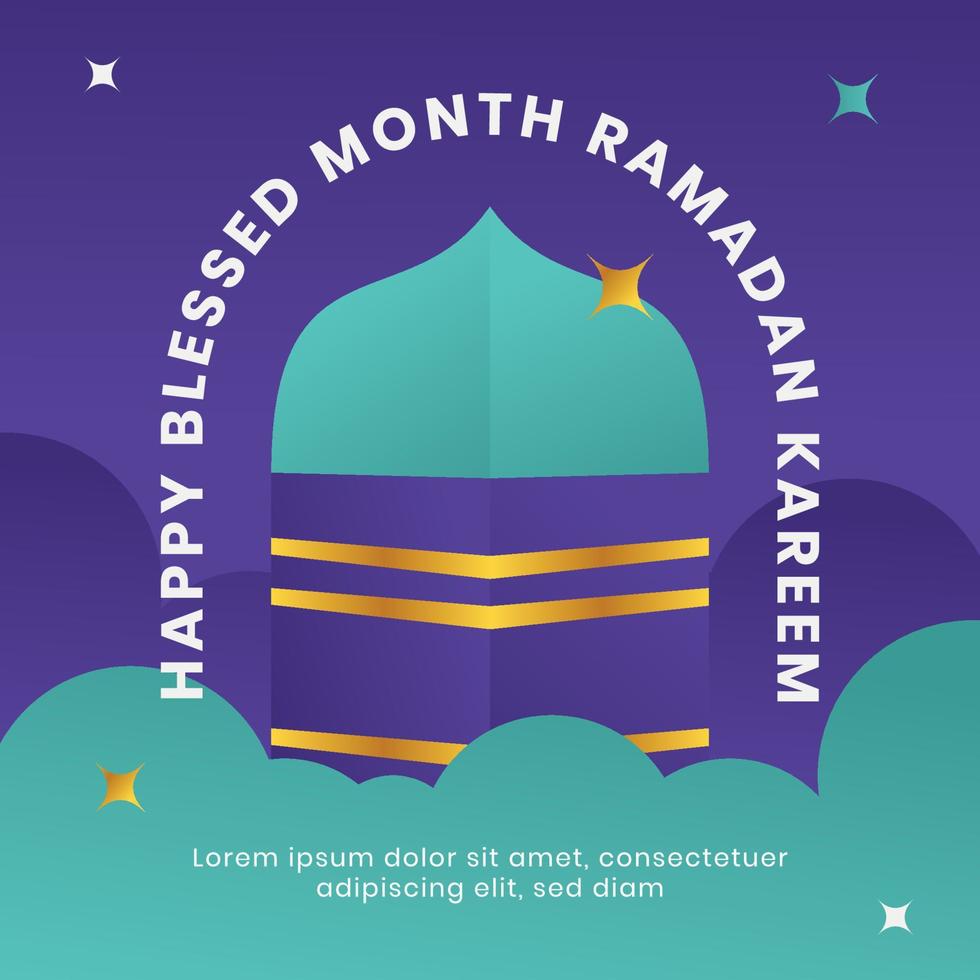 Mecca ramadan kareem template vector