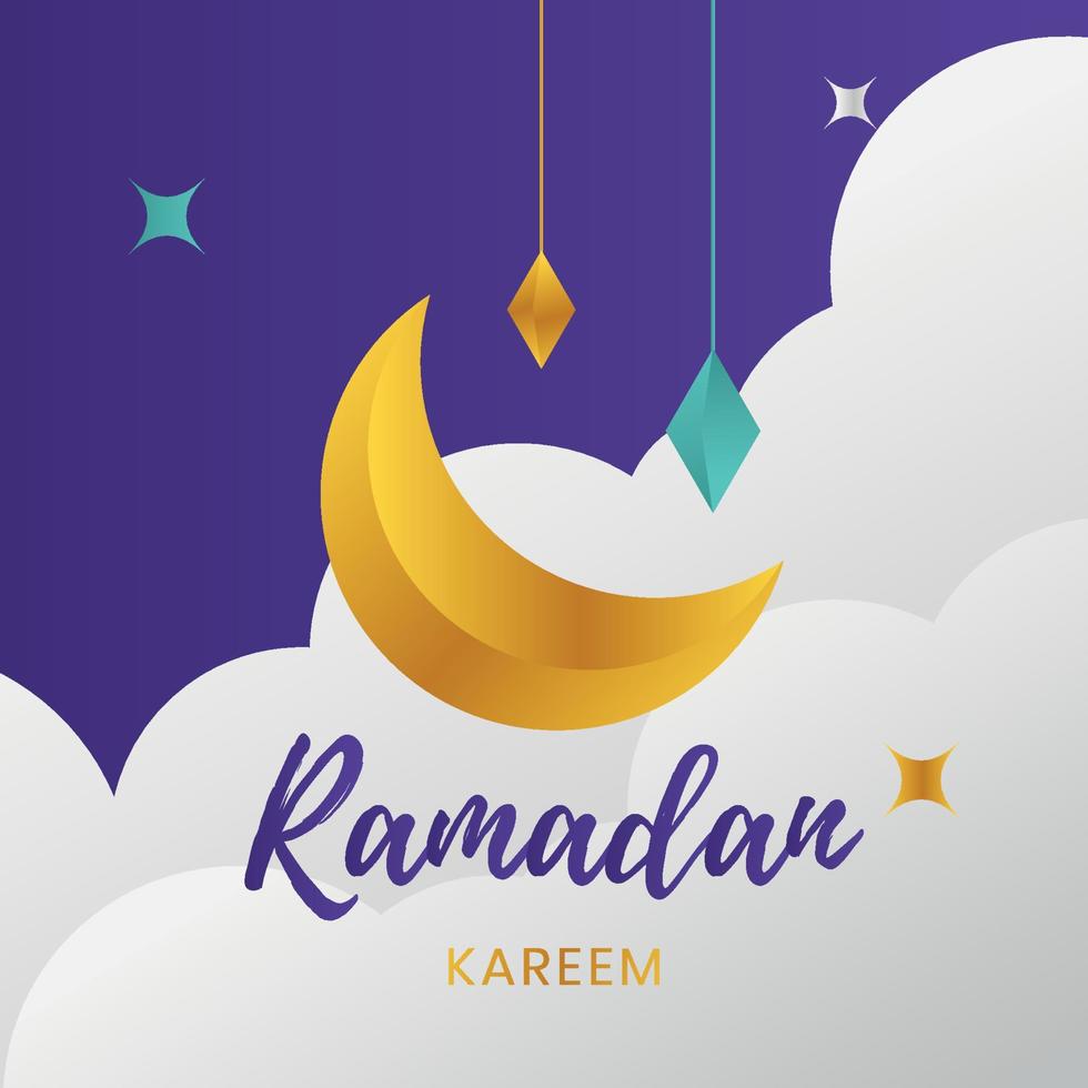 vector de plantilla de mes de ramadán kareem simple