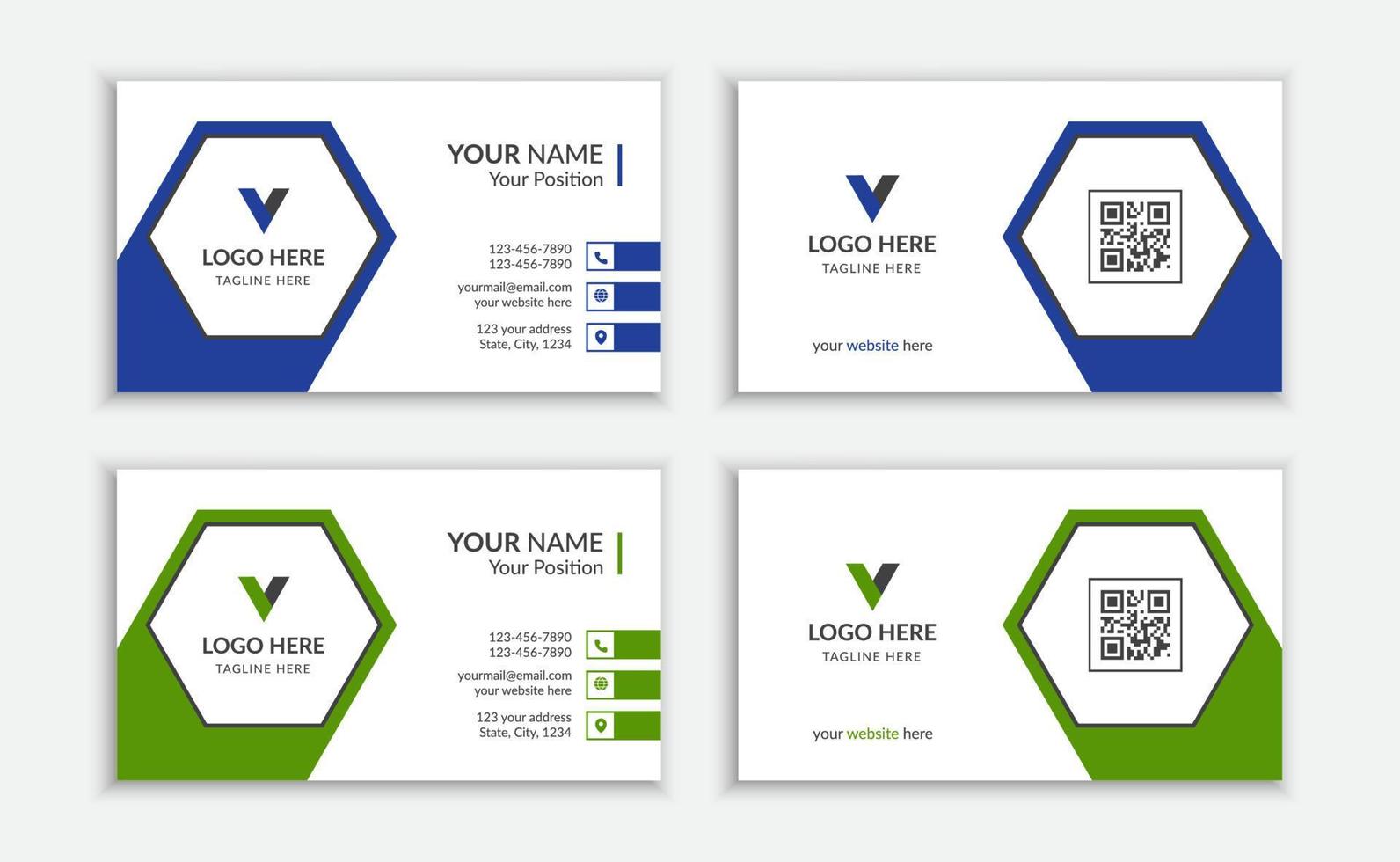 Creative and Clean Business Card Template With Double-Sides For Advertising. vector