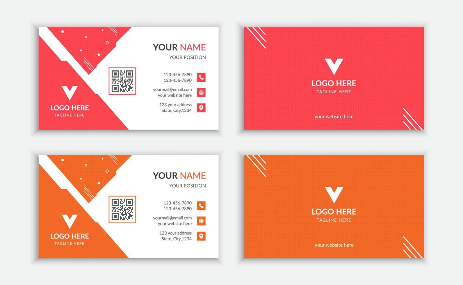 Stylish business card template with flat user interface vector