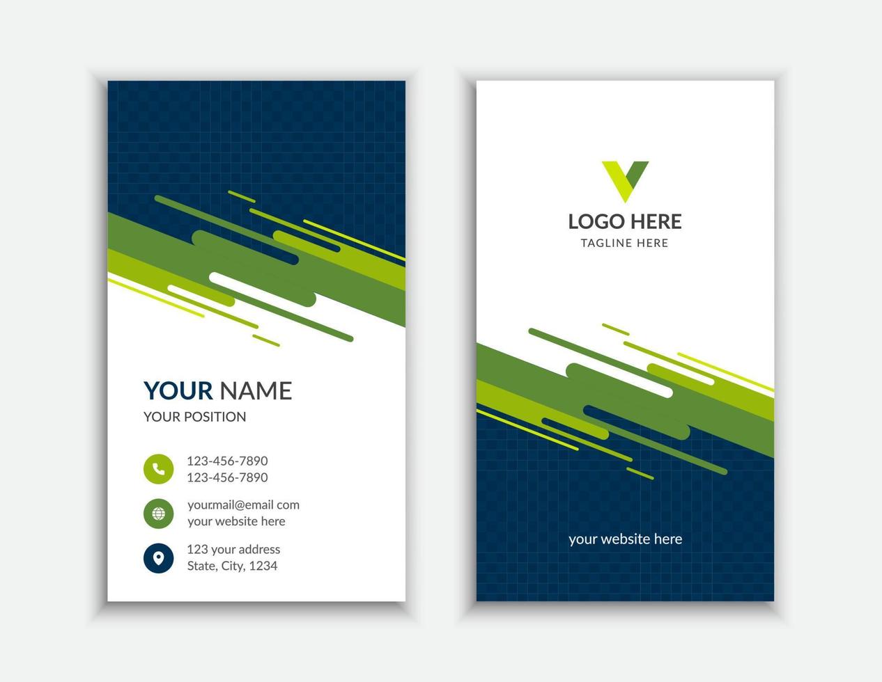 Corporate and modern business card. Creative and clean vertical business card template vector