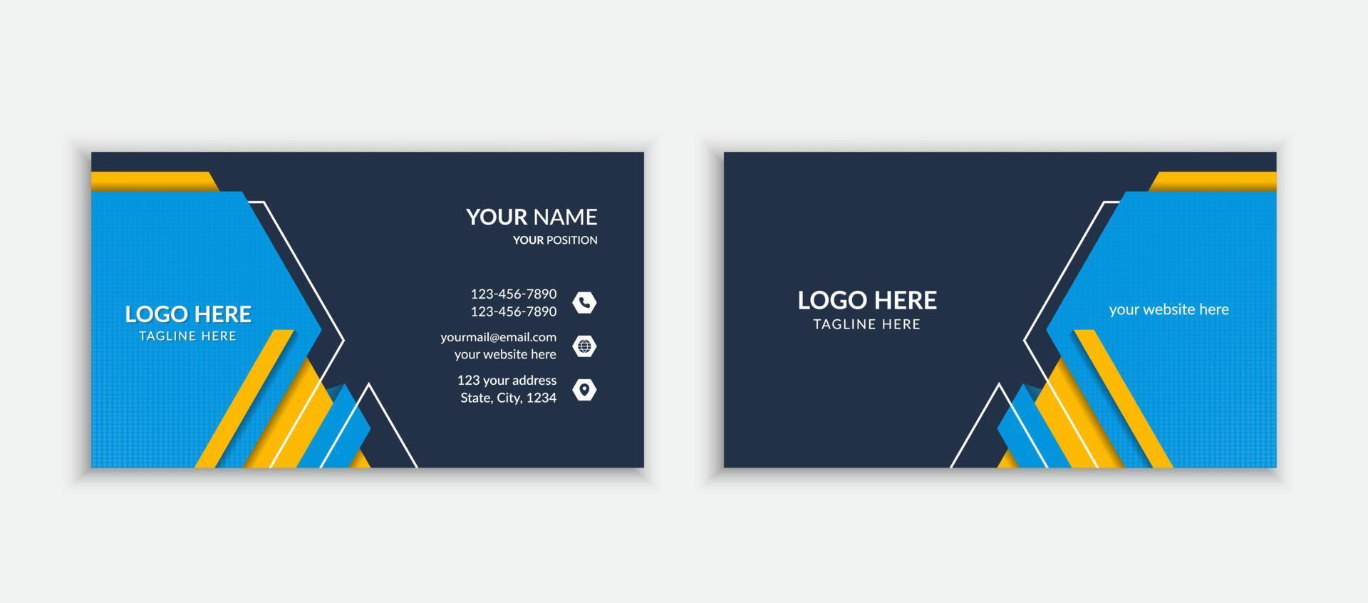 Creative and corporate double-side business card template horizontal layout vector