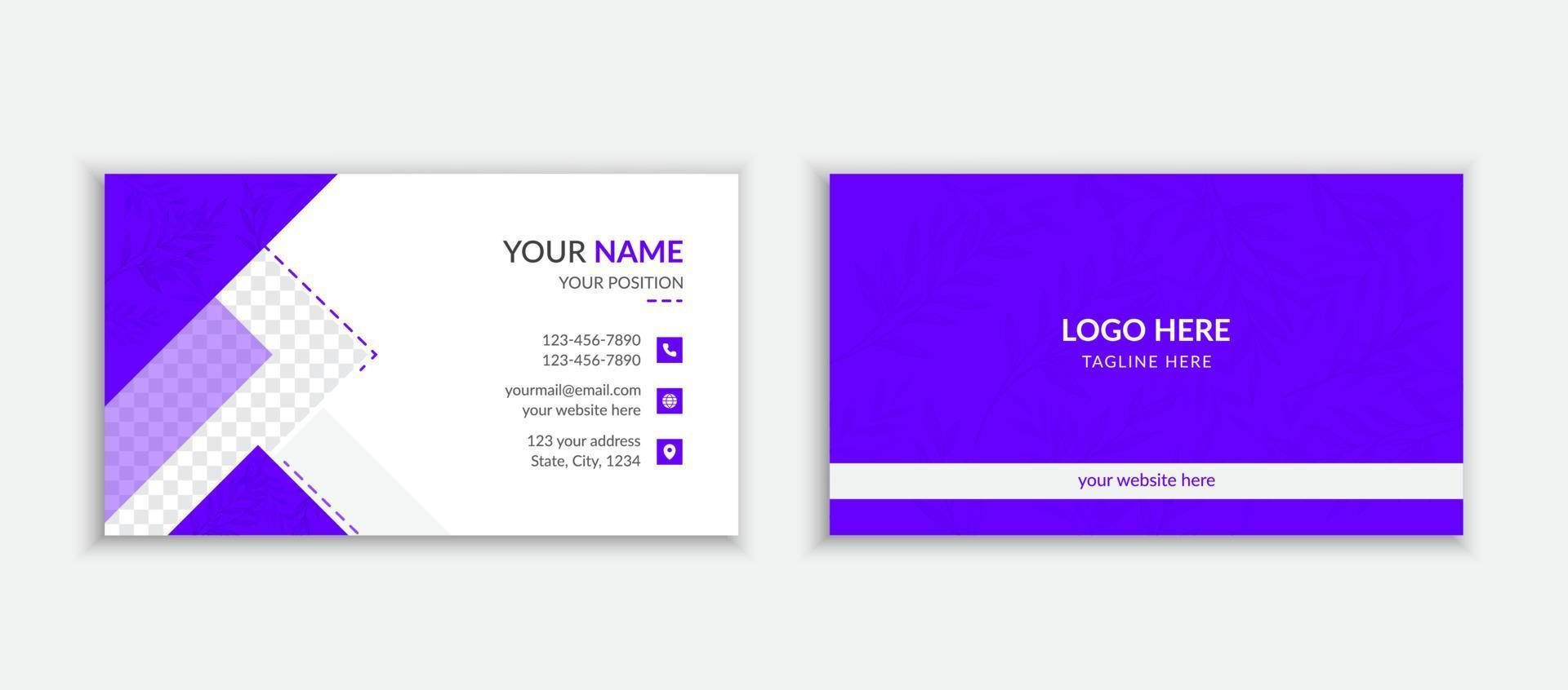 Corporate double-side business card template landscape orientation vector