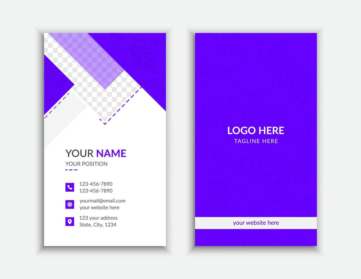 Minimal vertical office business card template design vector
