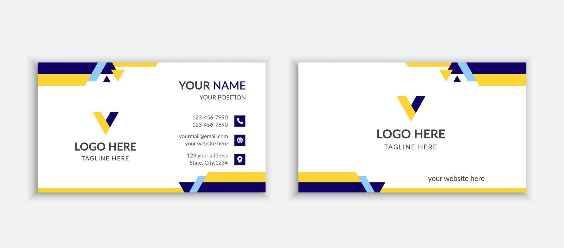 Creative and Modern Business Card Template With Double-Sides For Advertising vector