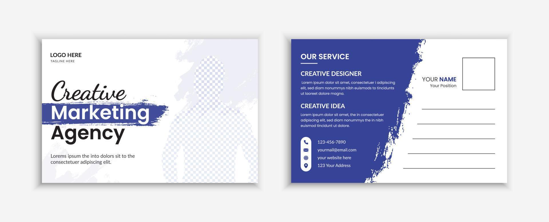 plantilla de diseño de postal empresarial profesional corporativa para su negocio, diseño eddm de correo directo vector