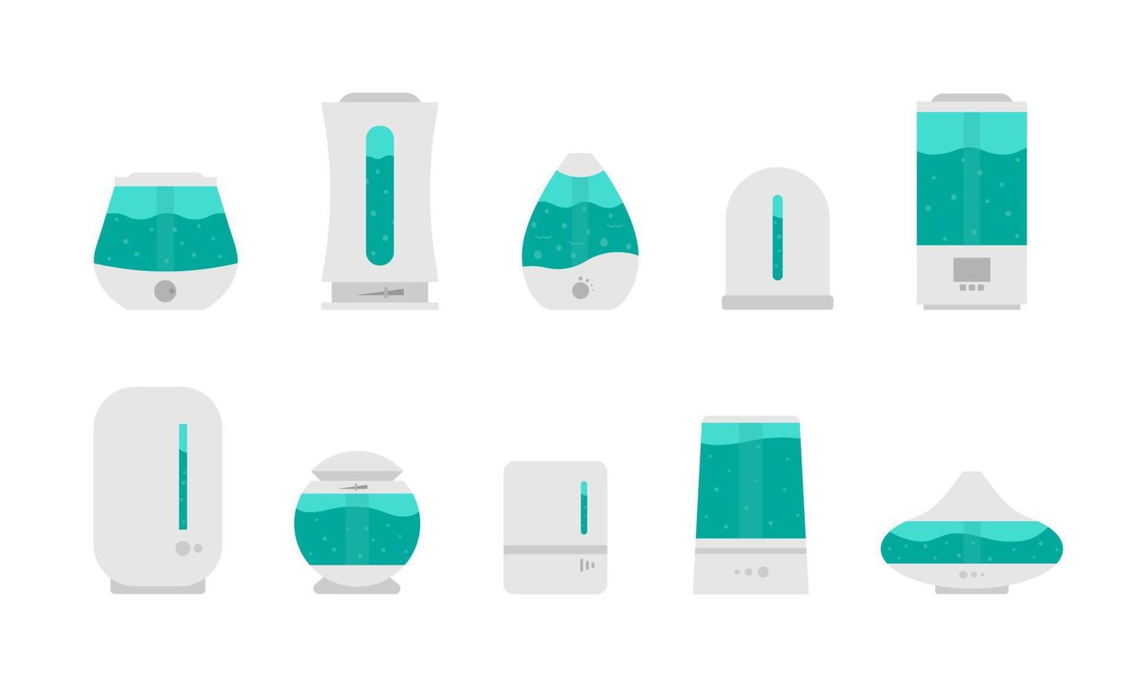 Humidifier. Ultrasonic air purifier. Cleaning and humidifying device. Modern vector illustration in flat style.