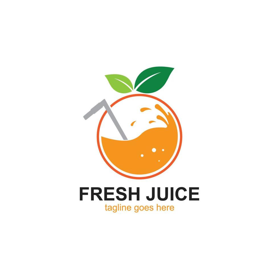 orange juice logo icon vector