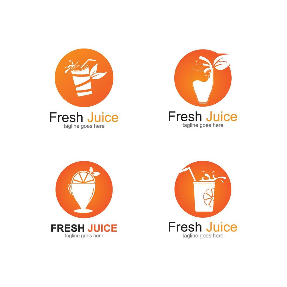 orange juice logo icon vector