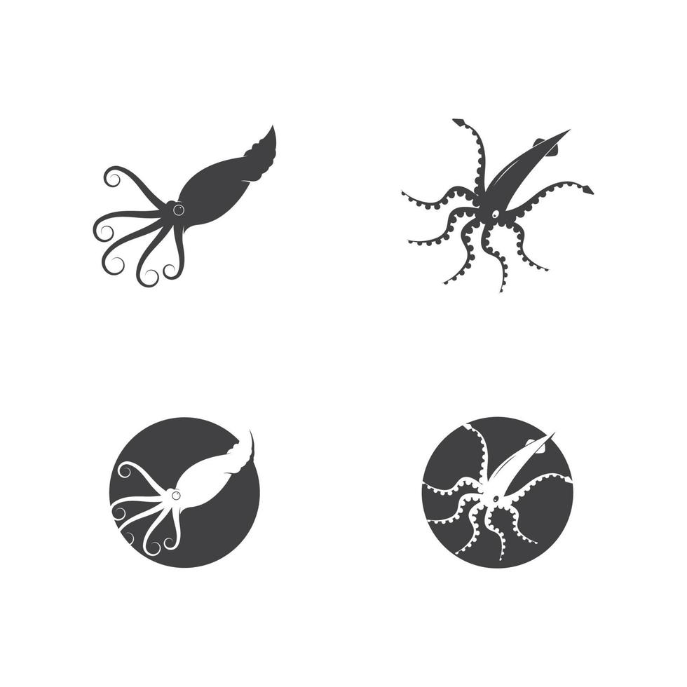 plantilla de vector de logotipo de calamar