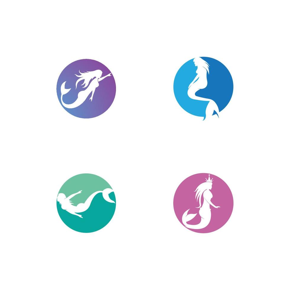 Mermaid logo icon design vector