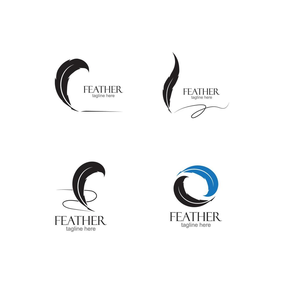 feather logo vector template