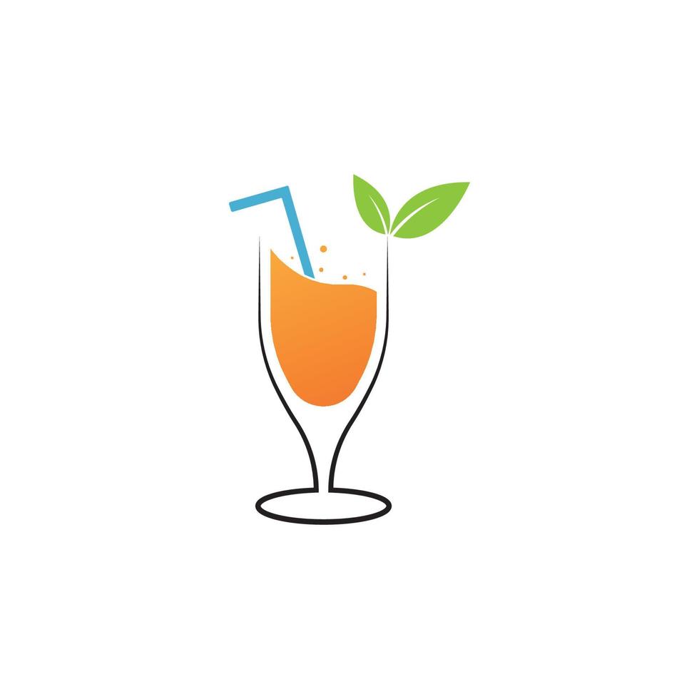 orange juice logo icon vector