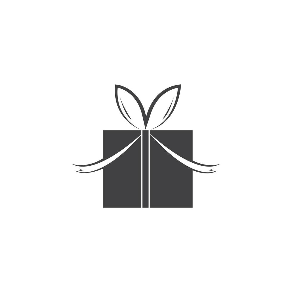 caja de regalo, vector de icono de logotipo de tienda de regalos