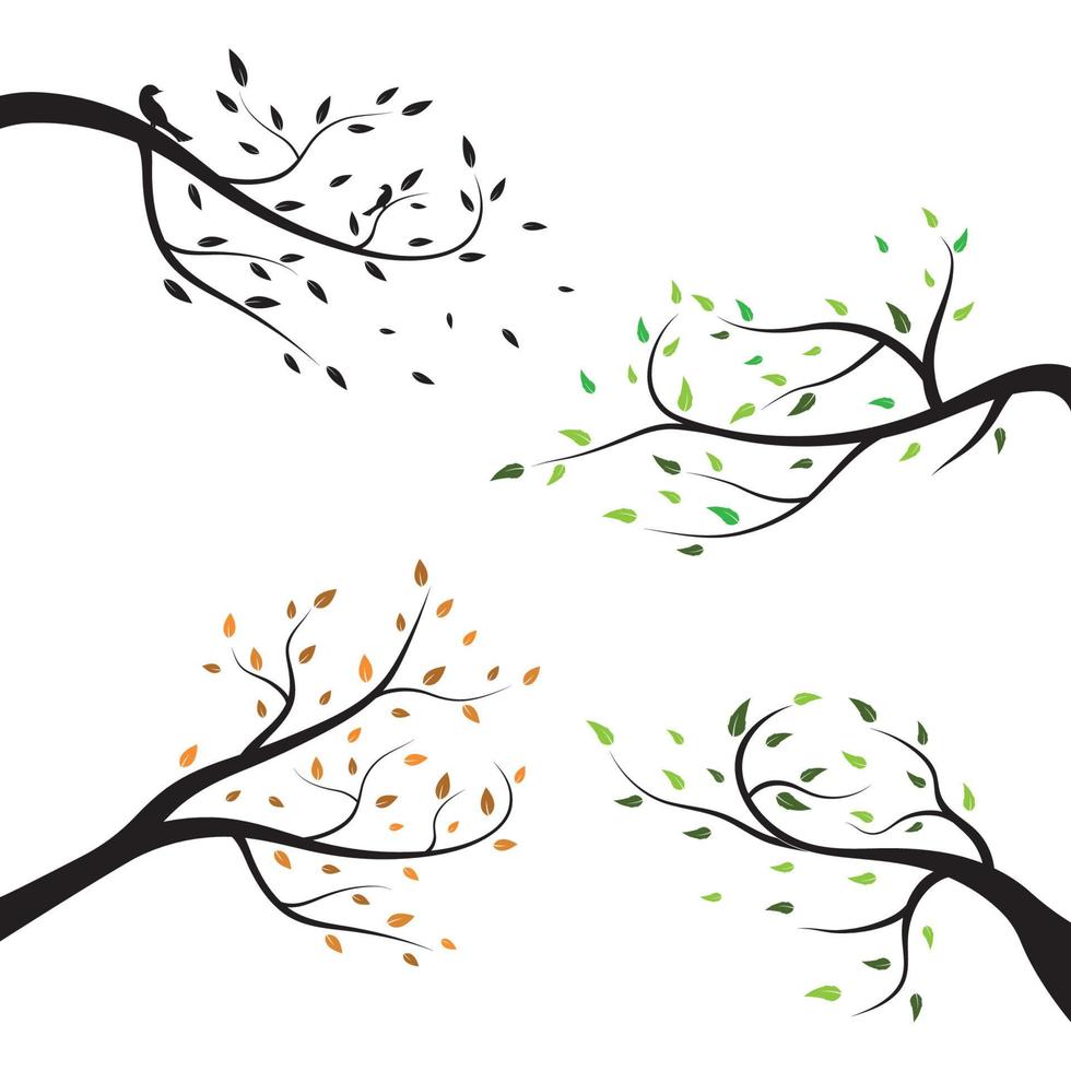 vector de logotipo de rama de árbol