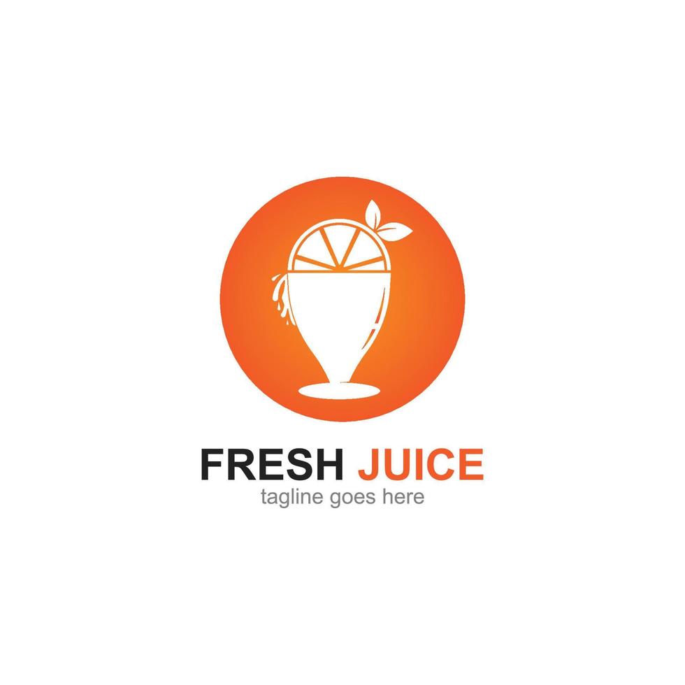 orange juice logo icon vector