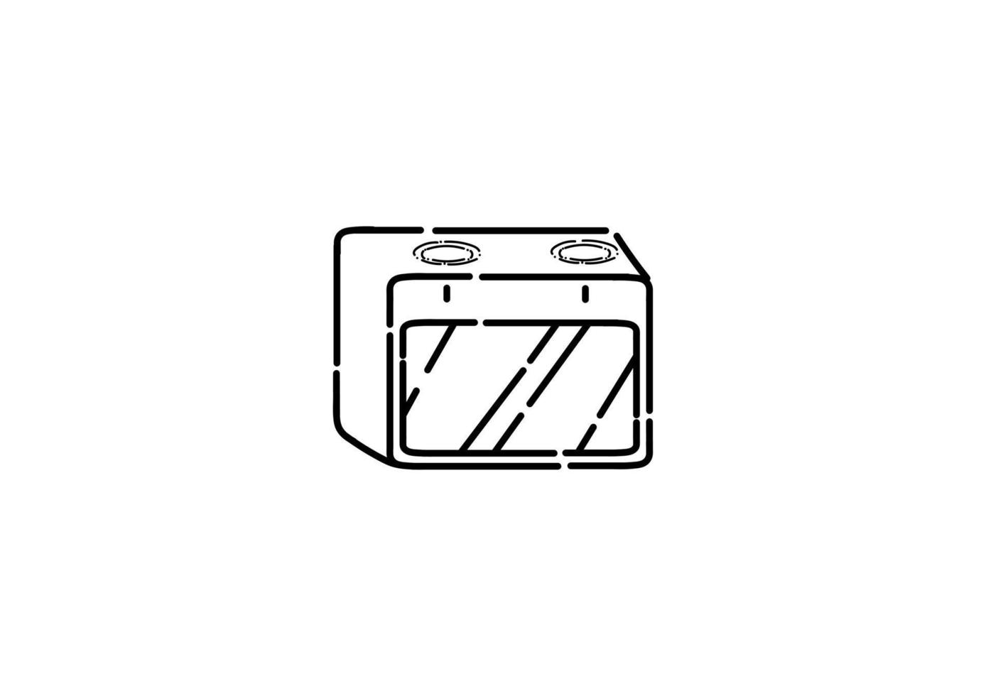 stove illustration in dotted line style vector