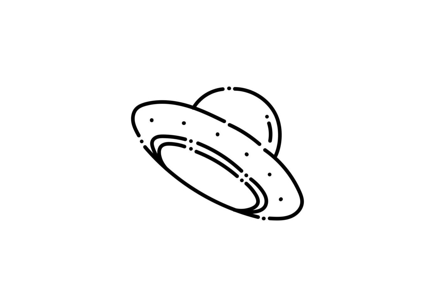 ufo illustration in dotted line style vector