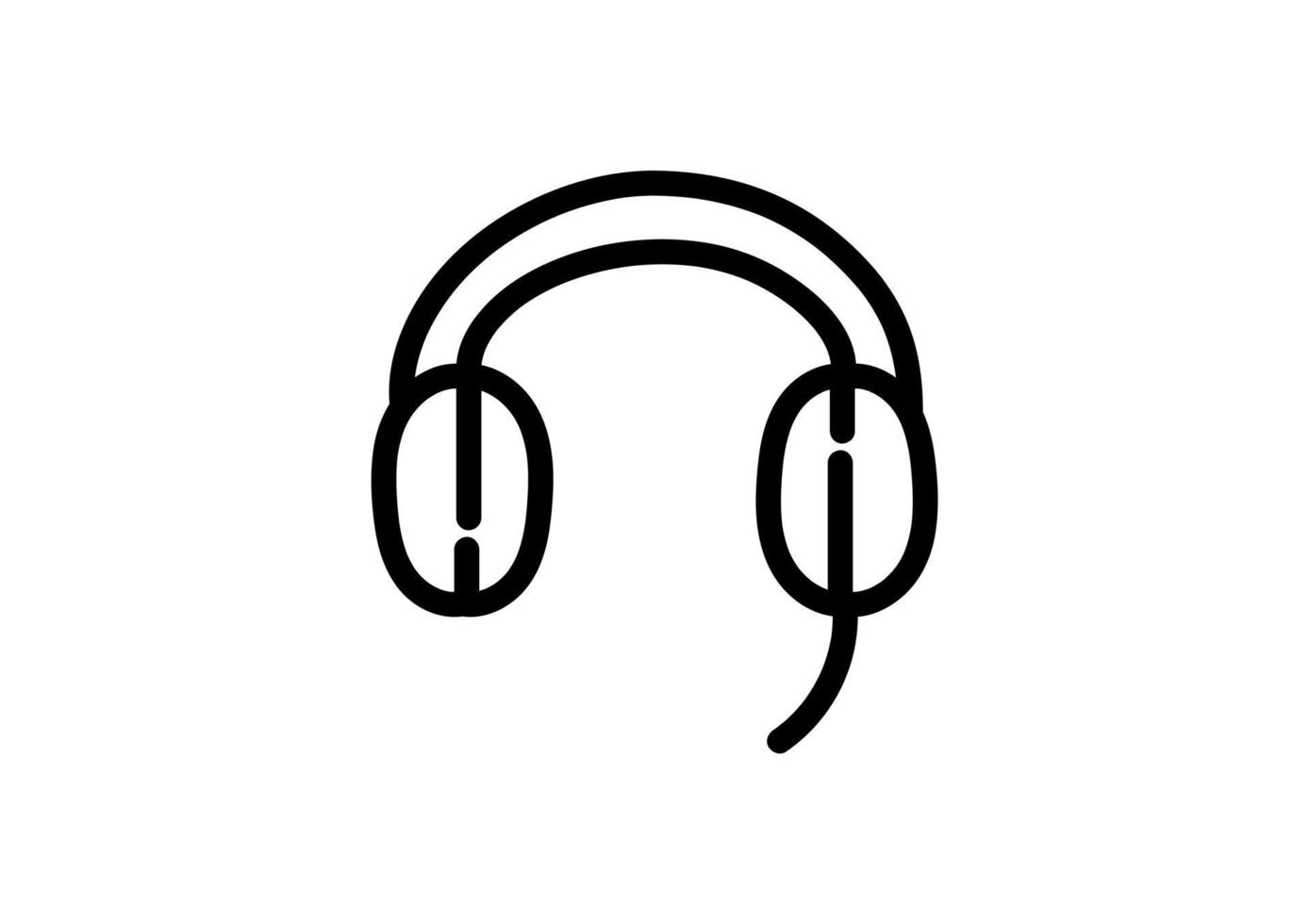 illustration of headphones in dotted line style vector