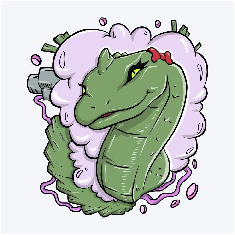 cute snake illustration for kids vector