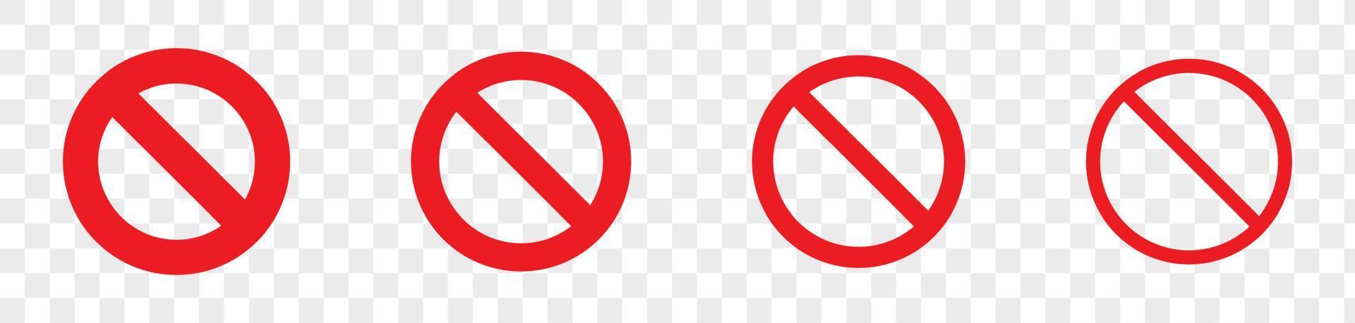 Set of red prohibition sign with no symbol. vector