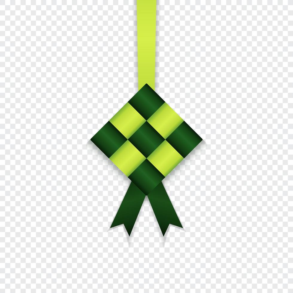 Vector Illustration of Ketupat. Indonesian Traditional Ramadan Food. Ramadan Islamic Element
