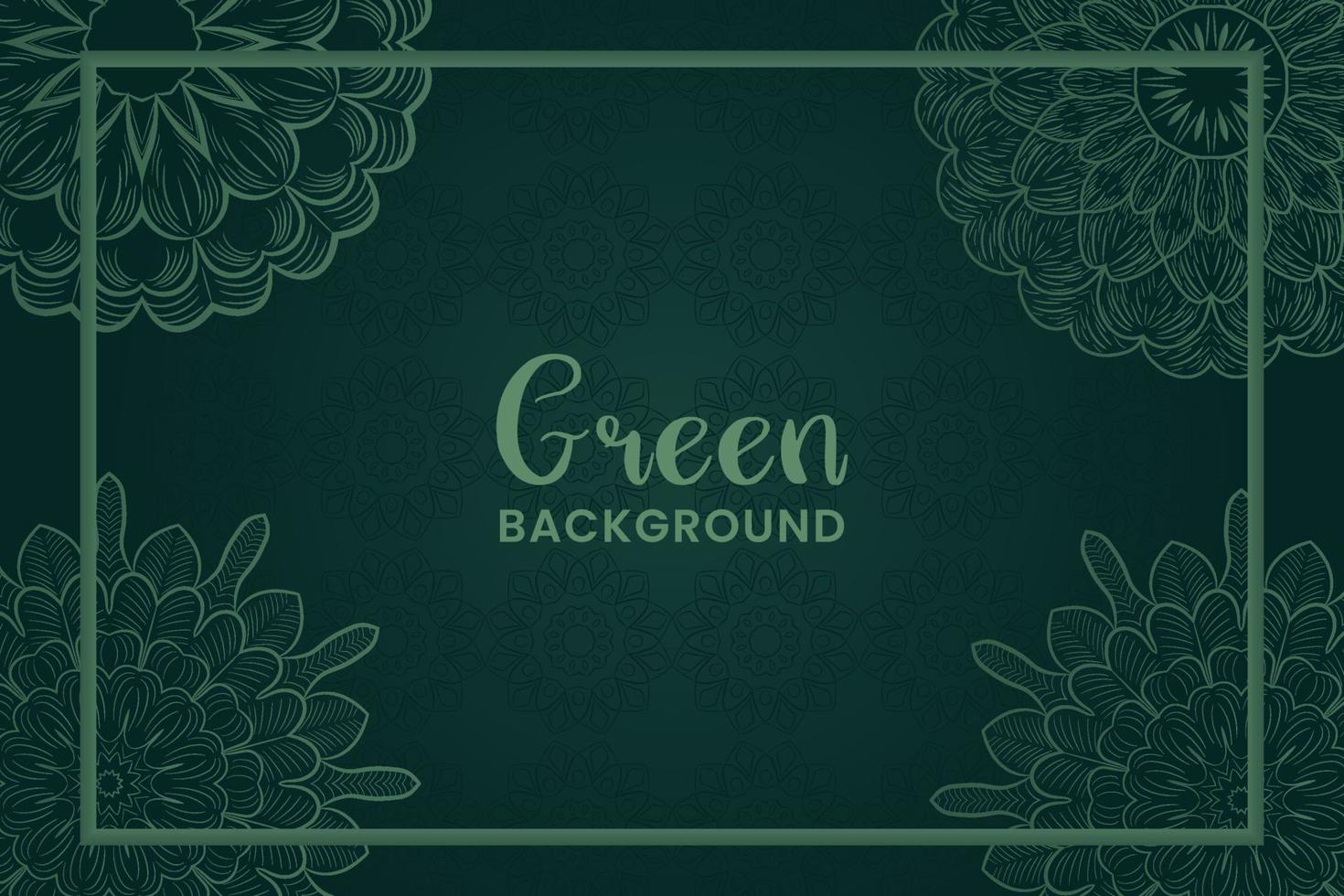 green mandala art creative background vector