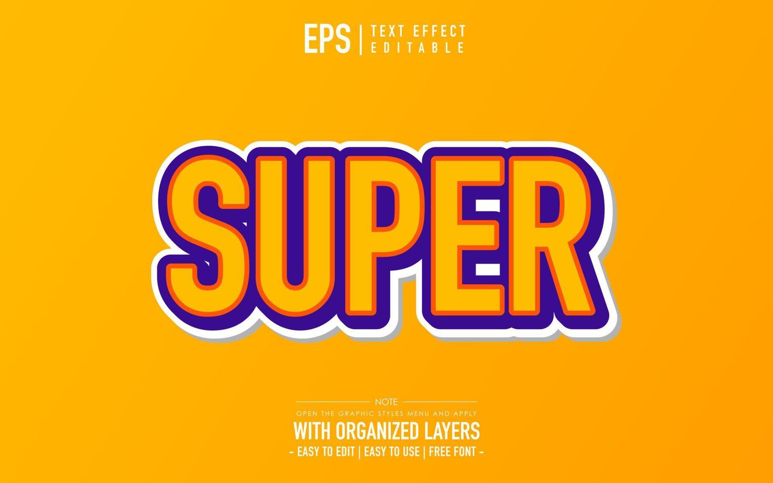 super text effect on orange background vector