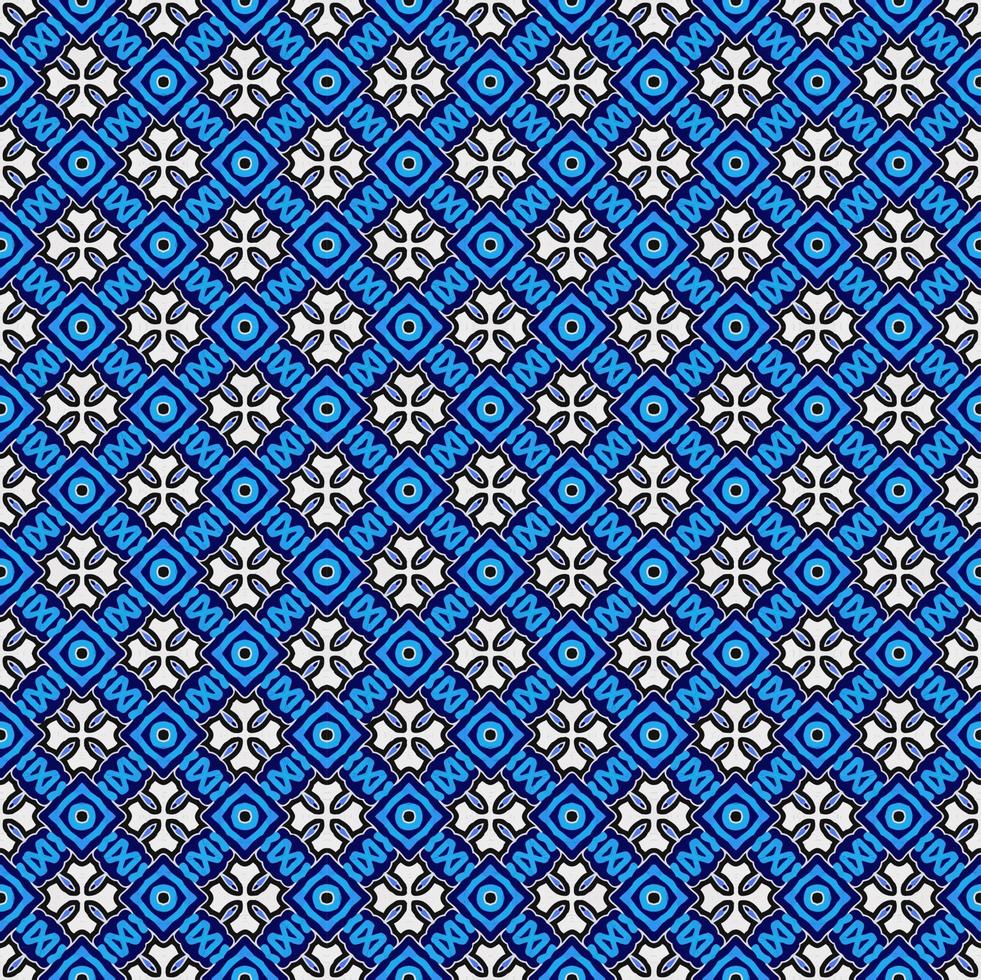 Blue and white color seamless pattern texture and template. Multicolored. Colorful ornamental graphic design. Colored mosaic ornaments. vector