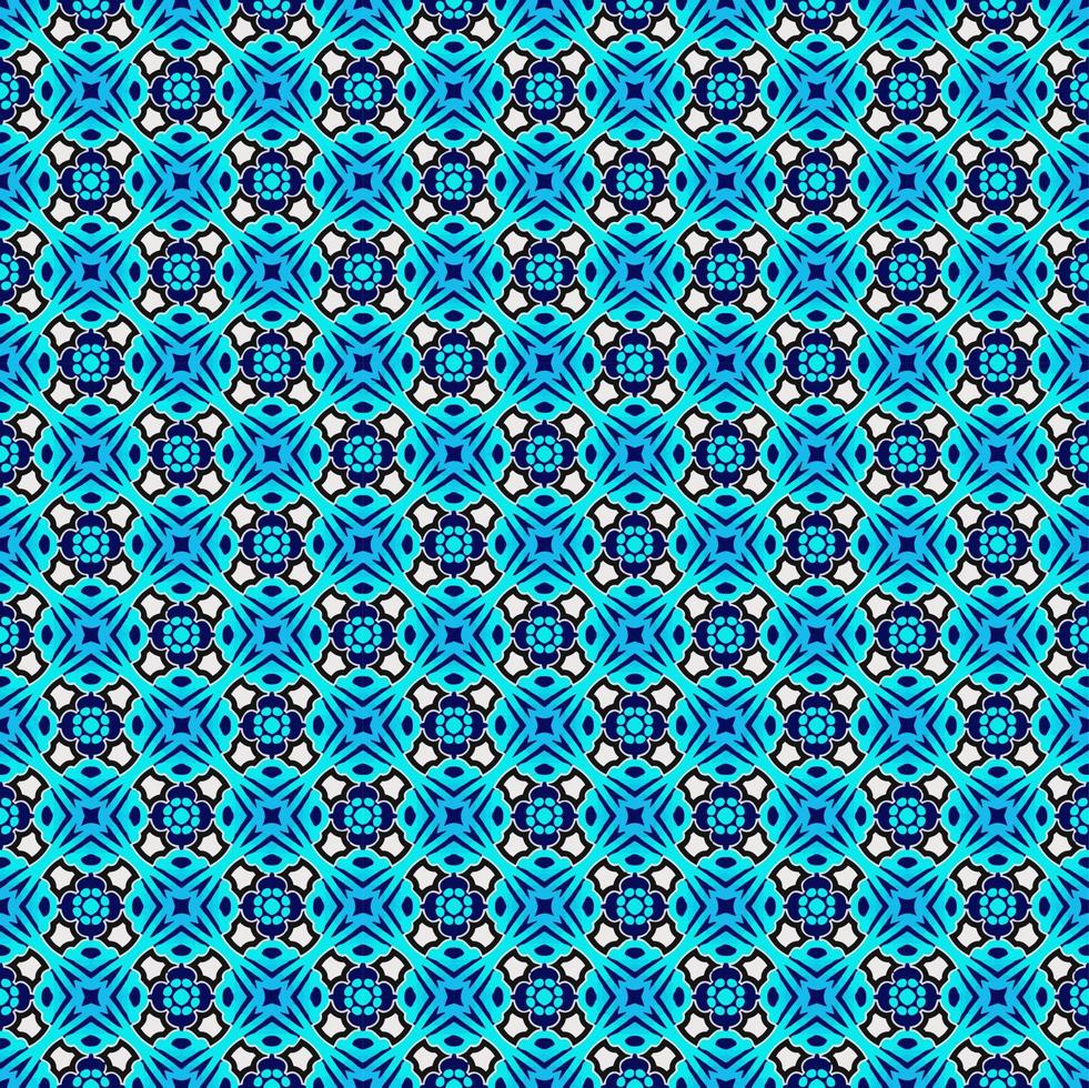 Blue and white color seamless pattern texture and template. Multicolored. Colorful ornamental graphic design. Colored mosaic ornaments. vector