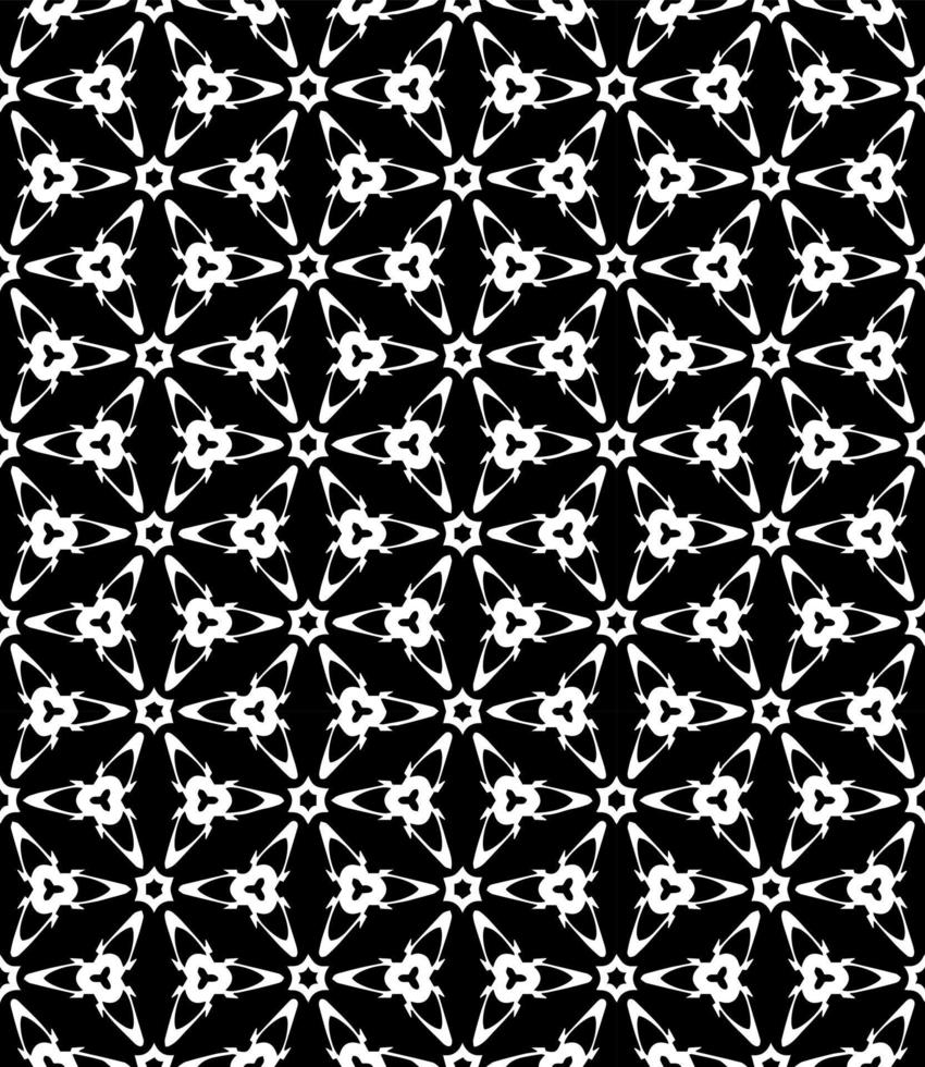 Black and white seamless pattern texture. Greyscale ornamental graphic design. Mosaic ornaments. vector