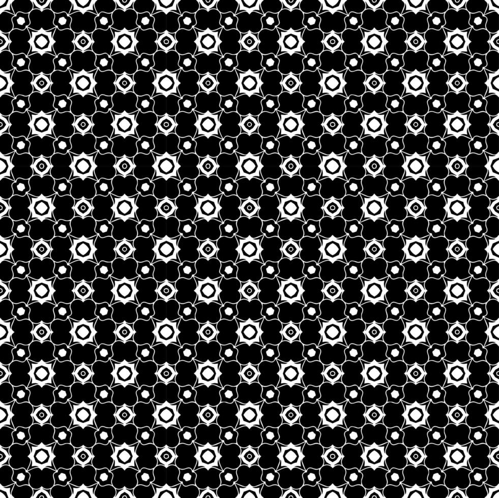 Black and white seamless pattern texture. Greyscale ornamental graphic design. Mosaic ornaments. vector